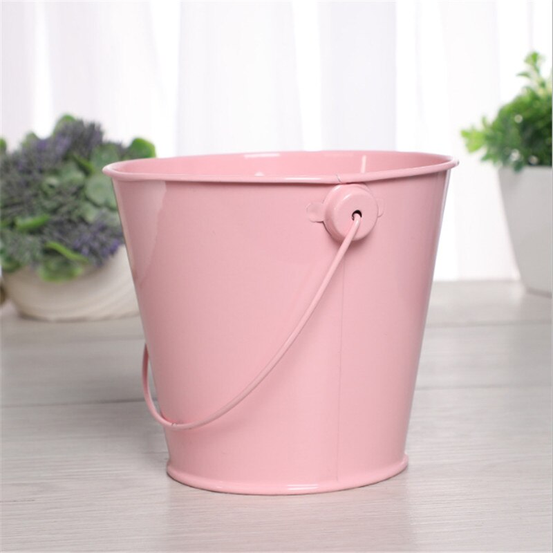 Mini metalen emmer bruiloft verjaardag bruids babyshower vrijgezellenfeest snoepdoos bloempot tafel middelpunt decoratie-s: Roze