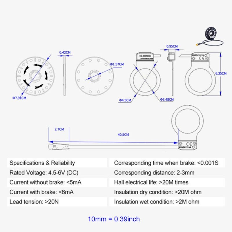 Waterproof Electric Bicycle Pedal Assist Sensor E bike Double Hall 12 Magnet Left/Right Side DIY eBike Modified Parts