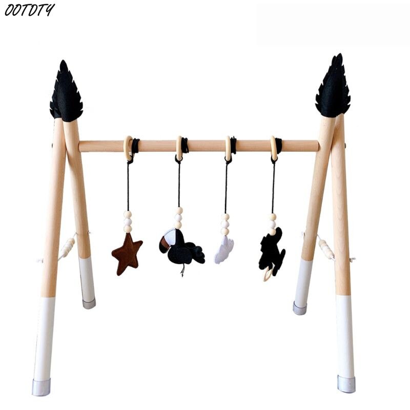 1Set Nordic Style Baby Gym Play Nursery Sensory Ring-pull Toy Wooden Frame Infant Room Toddler Clothes Rack Kids Room Decor: 5