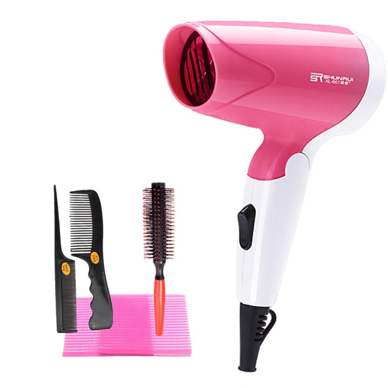 Secador de pelo iónico plegable, Mini secador de pelo femenino de viento , silencioso, portátil para estudiantes, para el hogar, con cepillo de Peine