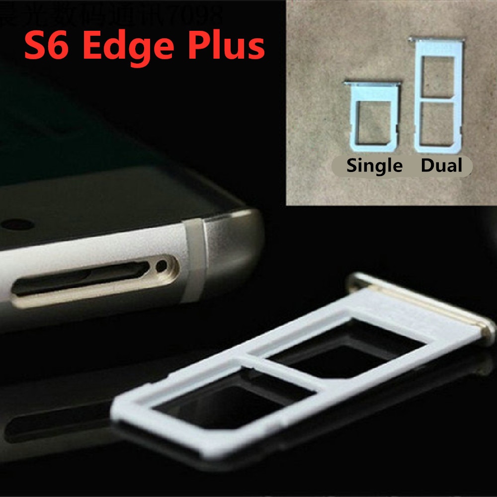 Zwart/Wit/Goud Single/Dual Micro Sim Card Tray Slot Houder Adapters Voor Samsung Galaxy S6 Rand + S6 Rand Plus G928