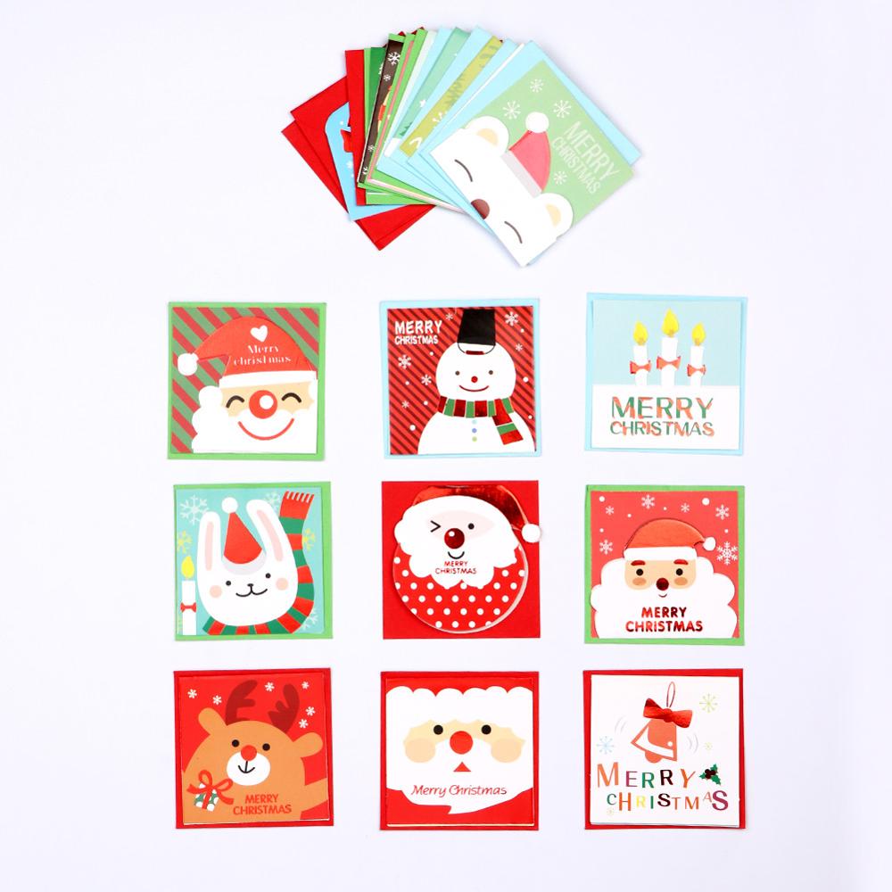 OurWarm 20pcs Kerst Jaar Kaarten Uitnodigingskaart met Envelop Cartoon Snoman Santa kids Birthday Party Favor Kaarten: Default Title