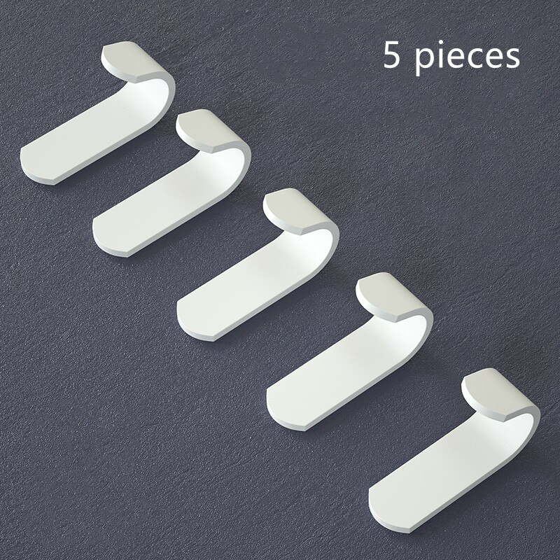 Toallero de aluminio sin clavos para baño, soporte de toalla de baño sin agujeros, color negro: white hook