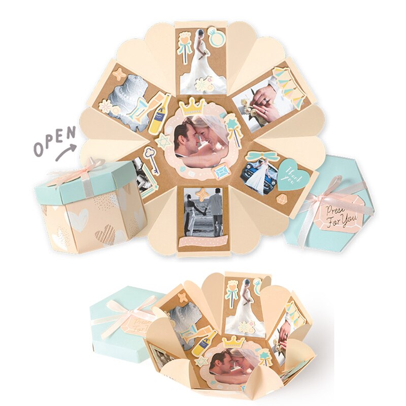 Baby explosie box wedding scrapbooking papier doos album card verjaardag valentijn explosie geschenkdoos: BA1601-02