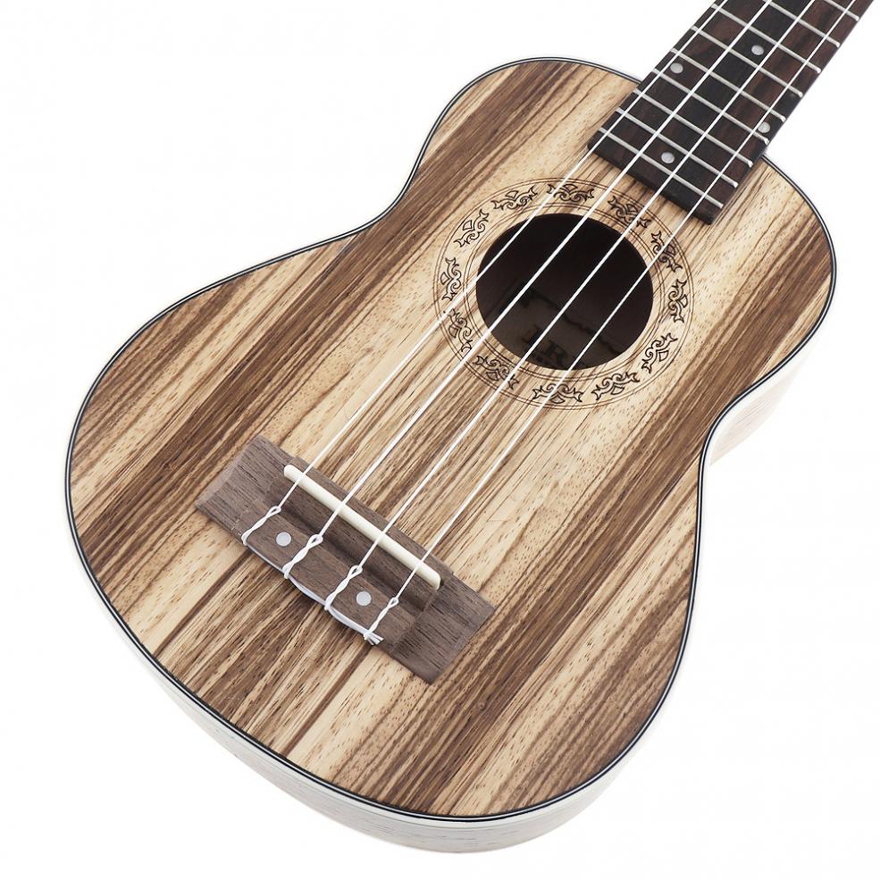 21 Inch Portable Soprano Ukulele 15 Fret Four Strings Zebra Wood Guitar Ukelele Musical Stringed Instrument