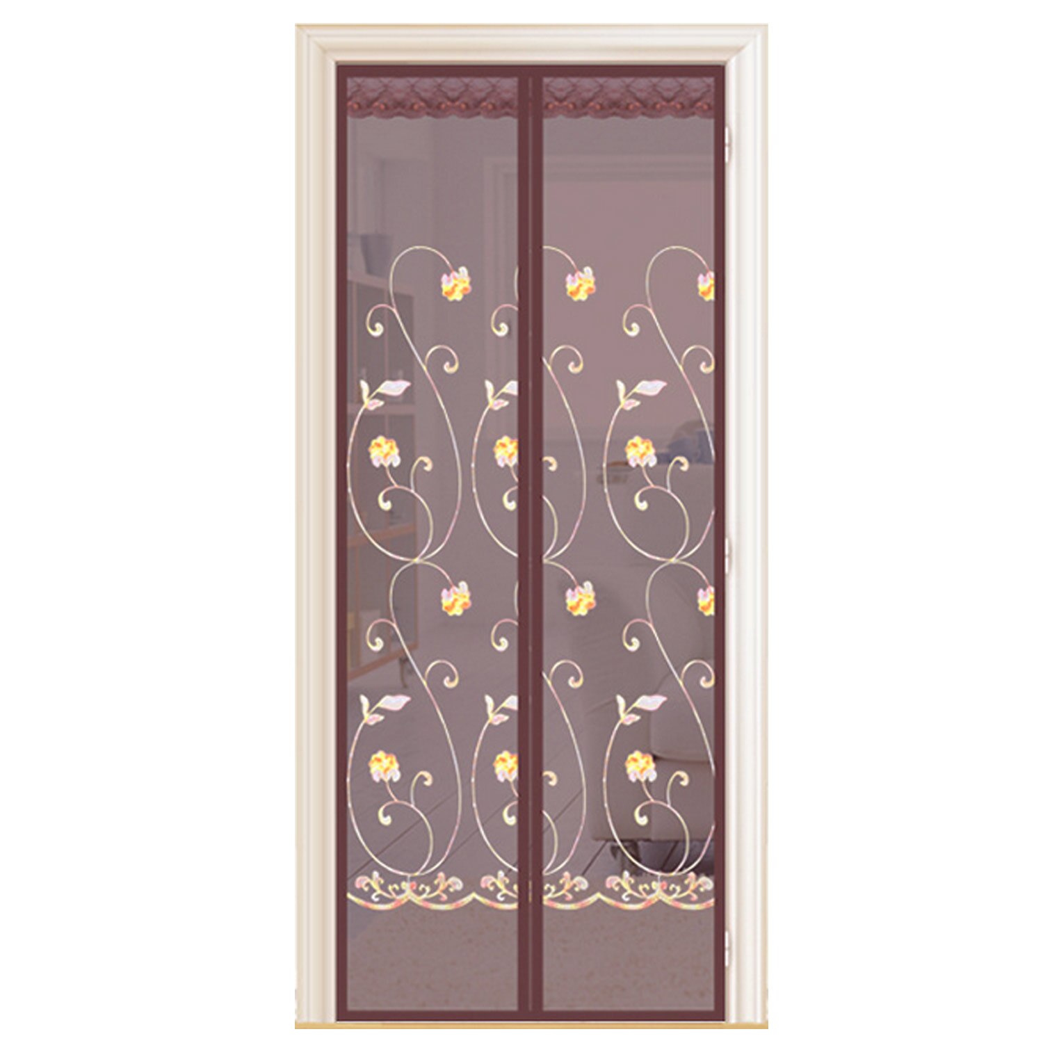 Cortina magnética de hilo suave para puerta, malla antiinsectos para habitaciones, cocina, 32x79 pulgadas, para verano: B