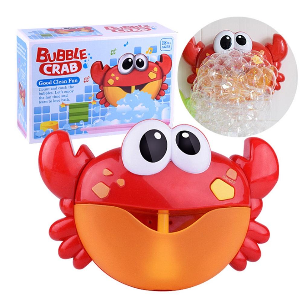 Boblemaskine krabber musik baby badelegetøj børnepool svømmebadekar sæbemaskine automatisk boble sjov frø and hval pengu: Rød
