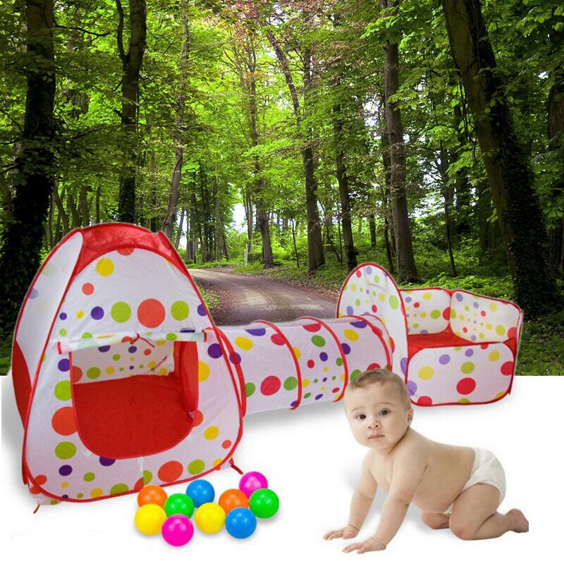 3 In 1 Play Tent Huis Tunnel Draagbare Vouwen Prins Prinses Tent Voor Kinderen Kids Ocean Ballen Zwembad Kid outdoor Strand