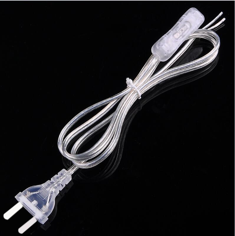 1.8M Black White Transparent Switch Cable Light Modulator Lamp Line Controller For Table wall lamp Electricity wire: transparent US plug
