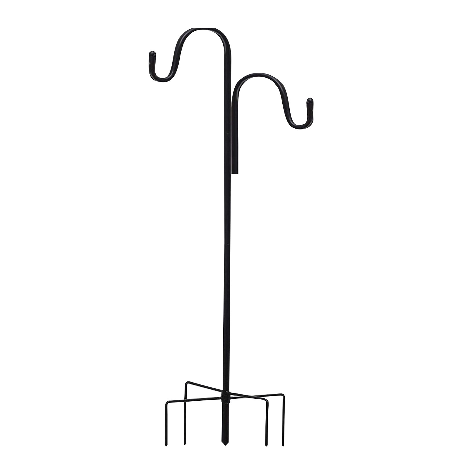 For Lantern Home Decor Shepherd Crook Hook Adjustable Height Courtyard Iron Outdoor 4 Prong Garden Stake Durable Practical
