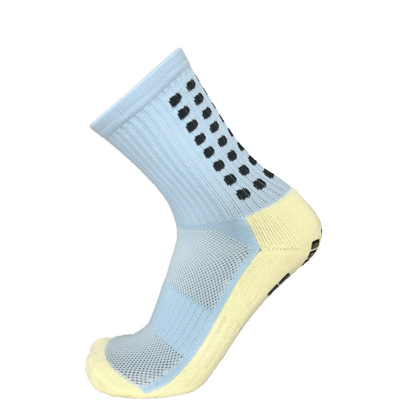 Anti-slip Plantar Rubber Block Soccer Socks Men Outdoor Sport Football Socks for women: sky blue