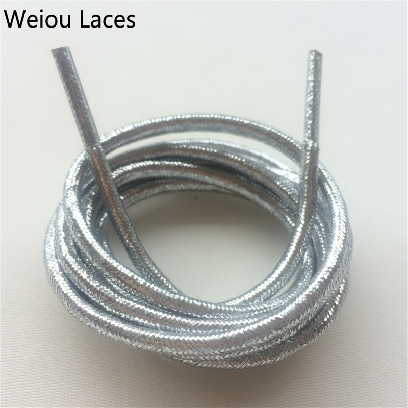 Offical weiou gull/sølv metallisk tau lisser blinkende skolisser glitter perlefarget sparkle sko lisser til kjole sko kvinner