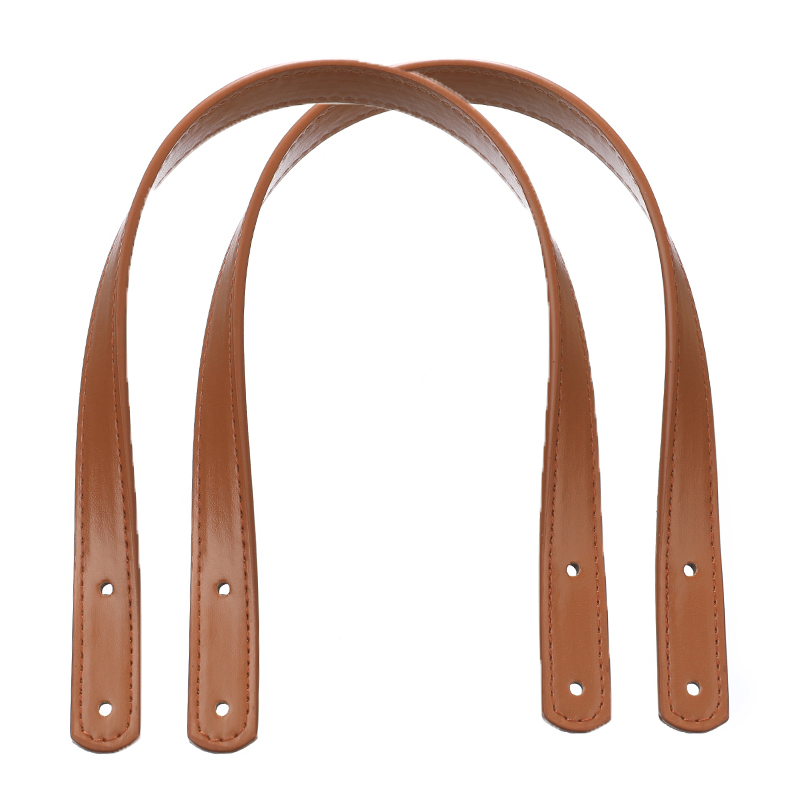 Asas de Pu para bolsos de mujer, accesorios desmontables para bolsos, correa para bolso de hombro DIY con remaches plateados, 2 uds.: Chocolate