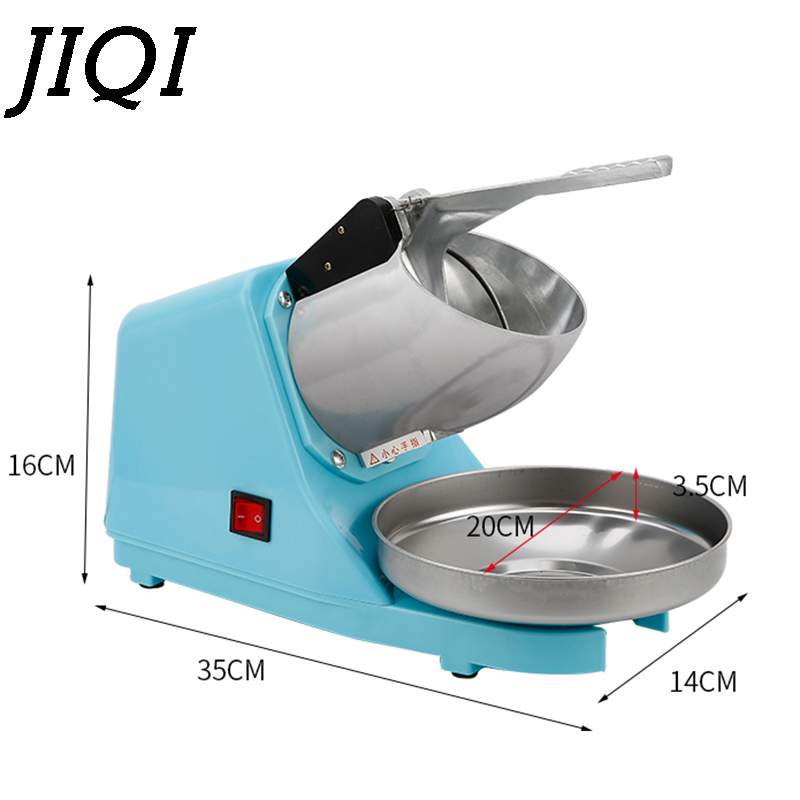 JIQI-trituradora de hielo eléctrica, grosor ajustable, 65 KG/H, para batidos, picadora de hielo, para hogar, restaurante, Bar