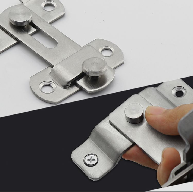 JZPENG 90 degree stainless steel door latch right angle sliding door lock latch screw locker hardware accessories