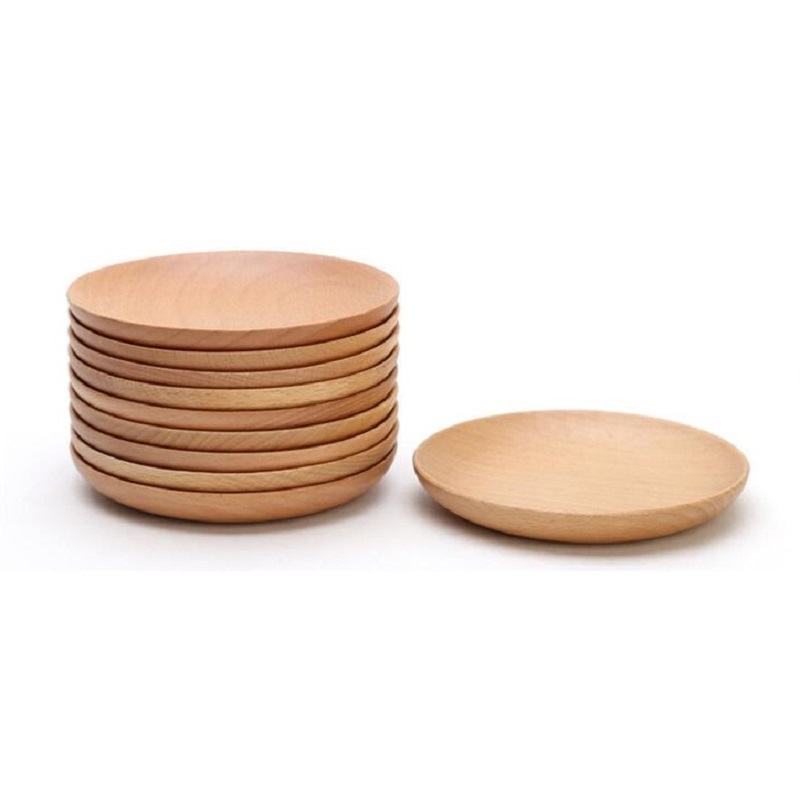 (5 stks) 12 cm 15 cm Ronde Houten Plaat Kind Dessertbord Afternoon Tea Koffie Schotel