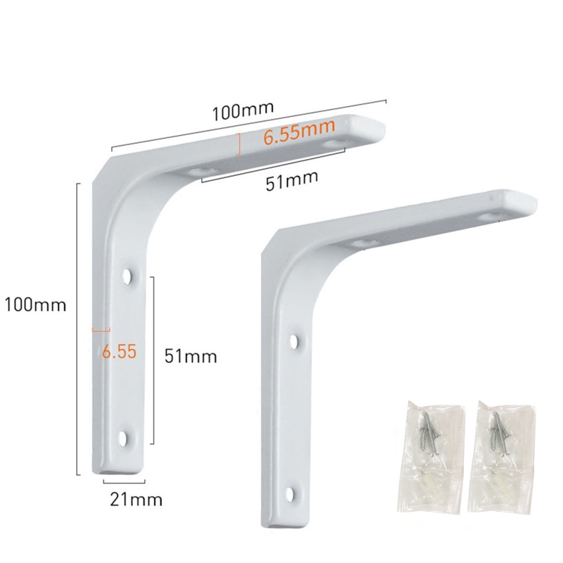 2pcs Shelf Brackets Thicken Iron L-Shaped Right Angle Corner Brace for Wall Hanging Furniture Connector Industrial Decorative: W1