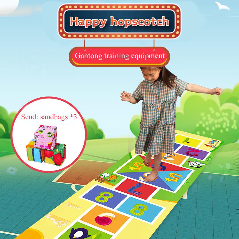 Hopscotch Mat Kids Jump Lattice Training Sport Toys Baby Sensory Play Outdoor Indoor Toy Children Activities Game Mat Props Aid