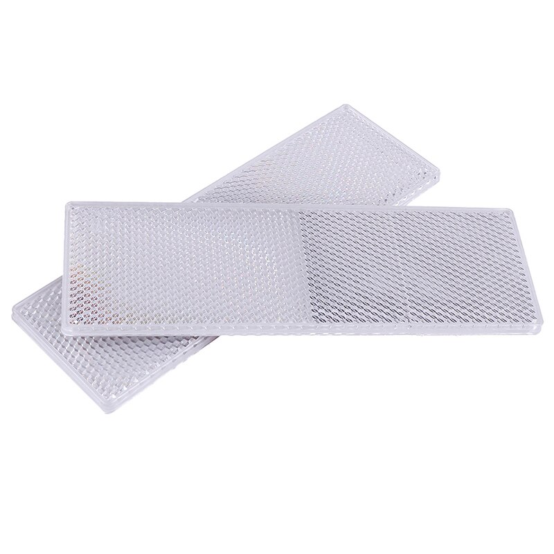 2 Stuks Plastic Rechthoekige Stick-On Auto Reflector Reflecterende Sticker Veiligheid Teken: WT