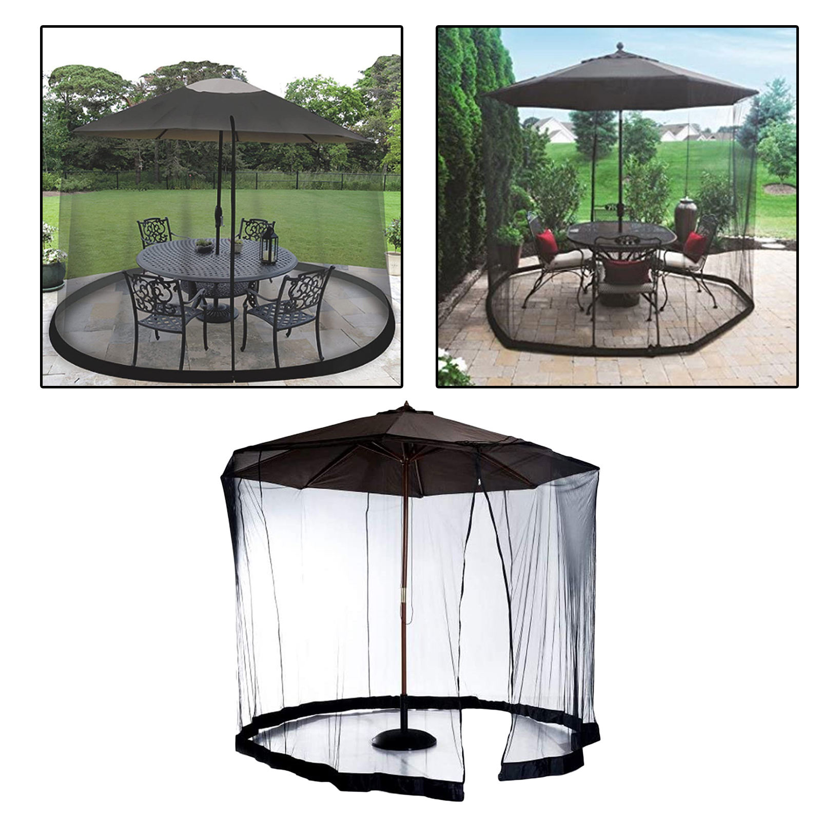 Outdoor Net Patio Umbrella Bug Screen Gazebo Canopy Parasol Netting