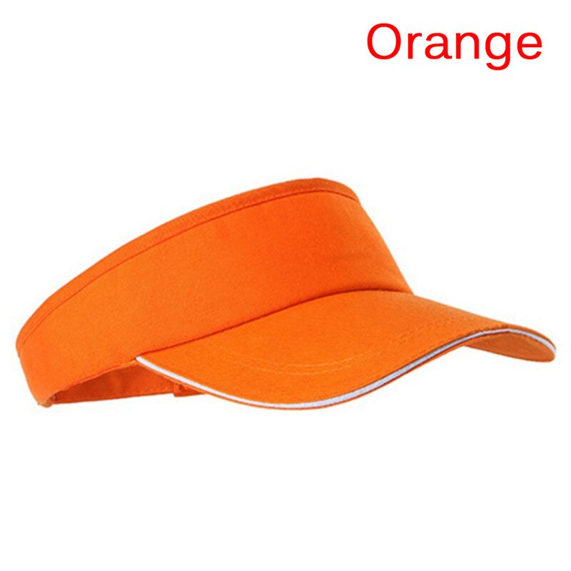 Cotton Cap Adjustable For Running Tennis Golf Unisex Empty Top Summer Visor Sun Plain Cap Women Sunscreen Hats: orange