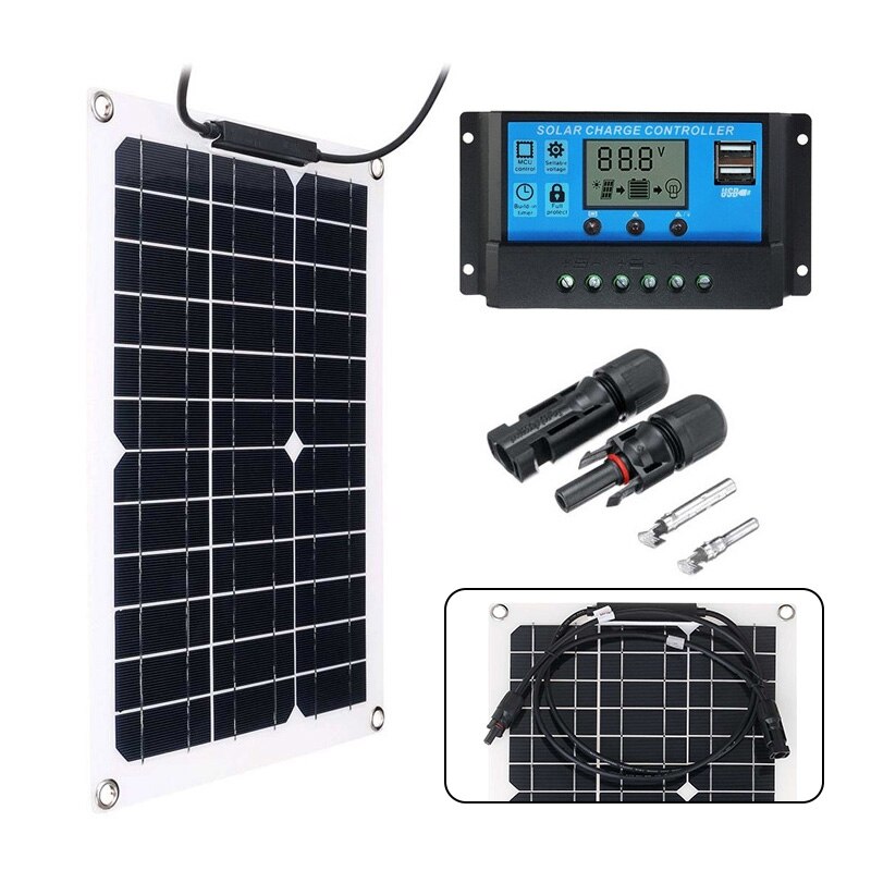 Solar Panels Battery Charger Charge Home Kit Porta... – Grandado