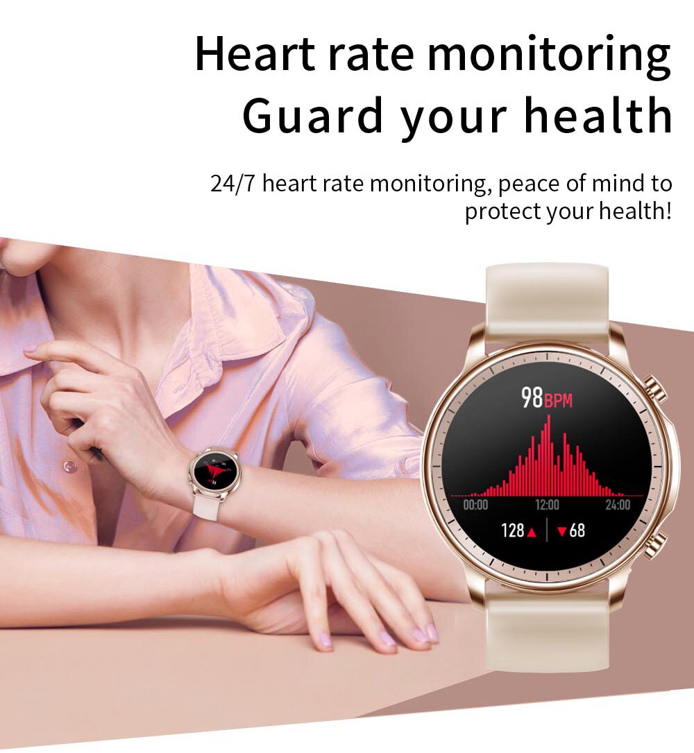 V23 pro damen-smartwatches mit temperaturanzeige und full-touch-fitness-tracker;  ip67 wasserdichte herren-smartwatches mit blutdruckmessung