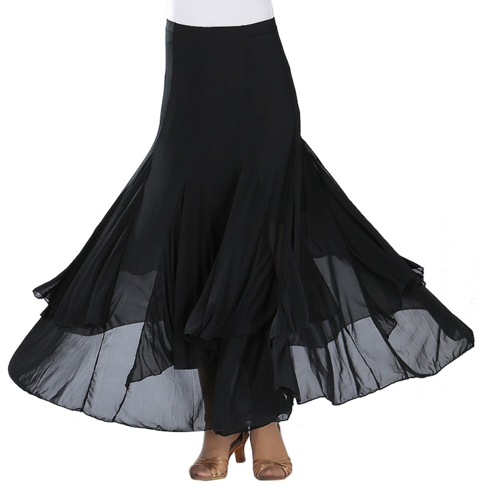 moderne danse jupe paillettes fleurs jupes Tango salle de bal valse danse jupe pour femmes dame adulte fête demi-longueur jupe