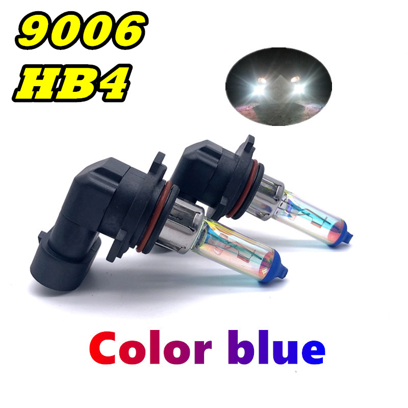 2 Pcs HB4 9006 12V55W Rainbow Blue Plasma P22d Car Quartz Halogen Bulb Fog Lamp Automobile Headlamp