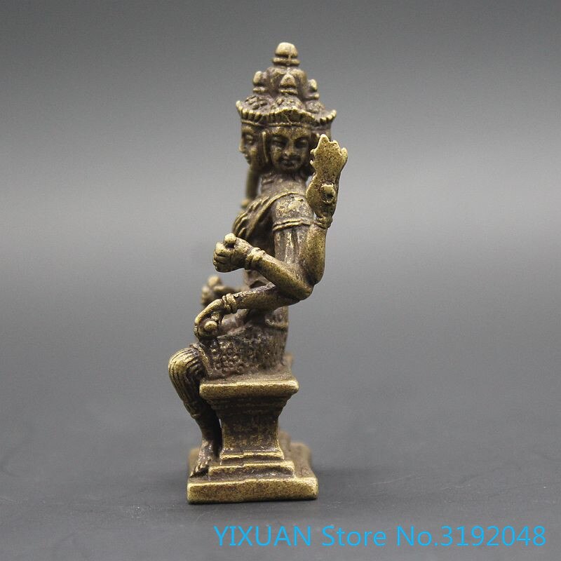 Brons Erawan Boeddha Kleine Decoratie Messing Antieke Nepal Tantrische Boeddha Acht-Gewapende Bronzen Boeddha Vierarmige Guanyin Antieke