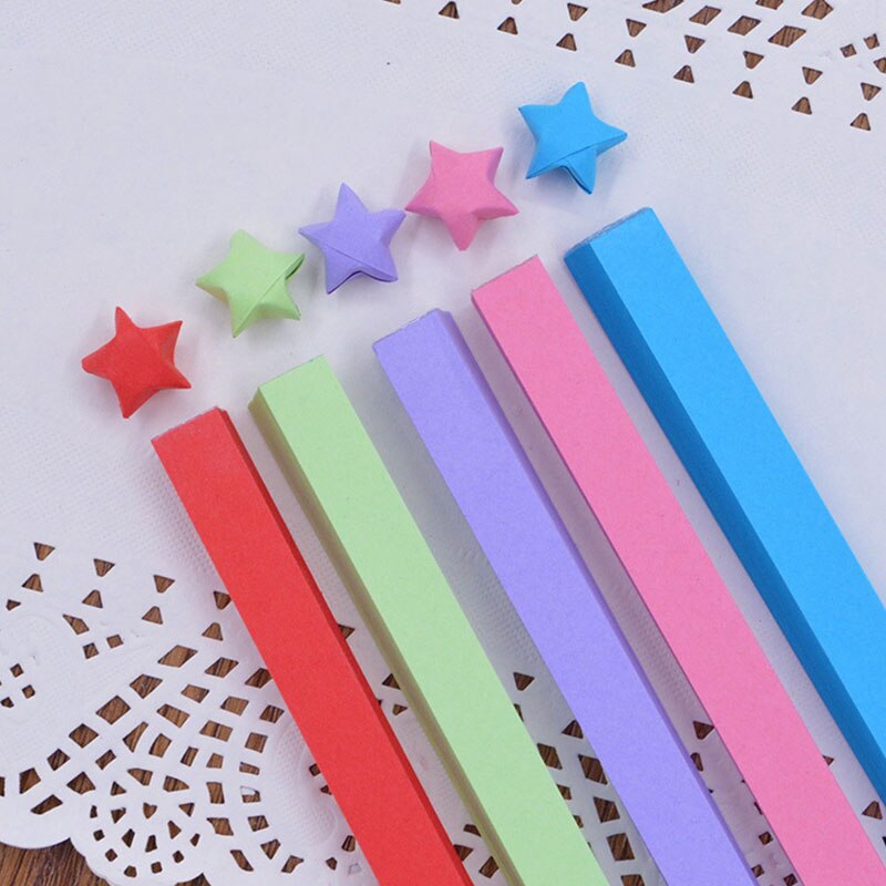 5/7/10/27 Colors Mixed Color set Paper Craft Folding Lucky Star Origami Paper Handmade Home DIY Cards Crafts Decoration: 380pcs 5 color
