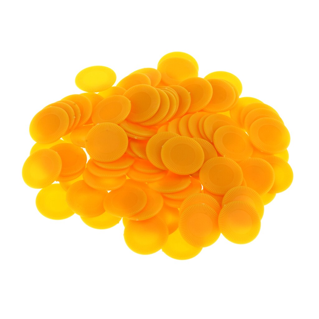 100pcs. Poker Chips Plastic Counters Game Chips Game Tokens Plastic Counters Perfect for Playing, Learning, Sorting: Yellow