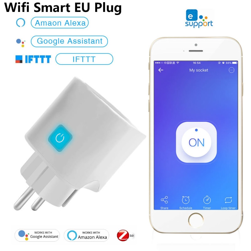 Ewelink Tuya European Standard Smart Plug Socket Wifi Mobile Phone Timer Switch Remote Control Smart Home Inteligente Enchufe