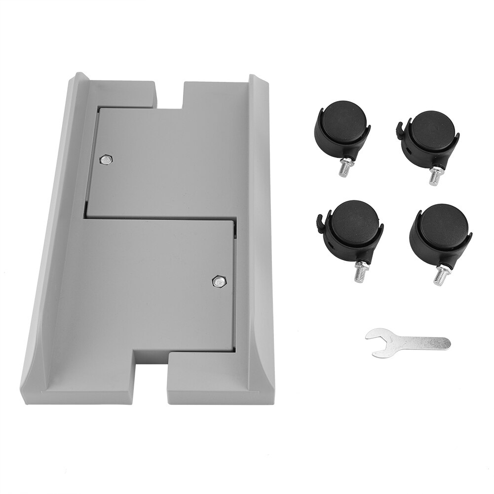 Width Adjustable PC Case Desktop CPU Stand Computer Tower Rolling Wheels: White