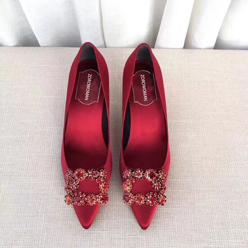 Kmeioo Style Flats Pointed Toe Wedding Shoes Jewel Boat Shoes Prom Evening Flats Slip-On Women Bota Footwear