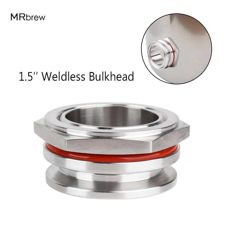 1.5” Tri-Clover Weldless Bulkhead Compression Fitting Homebrew Bulkehad 304 Stainless Steel Homebrew Kettle Tri Clamp Bulkhead