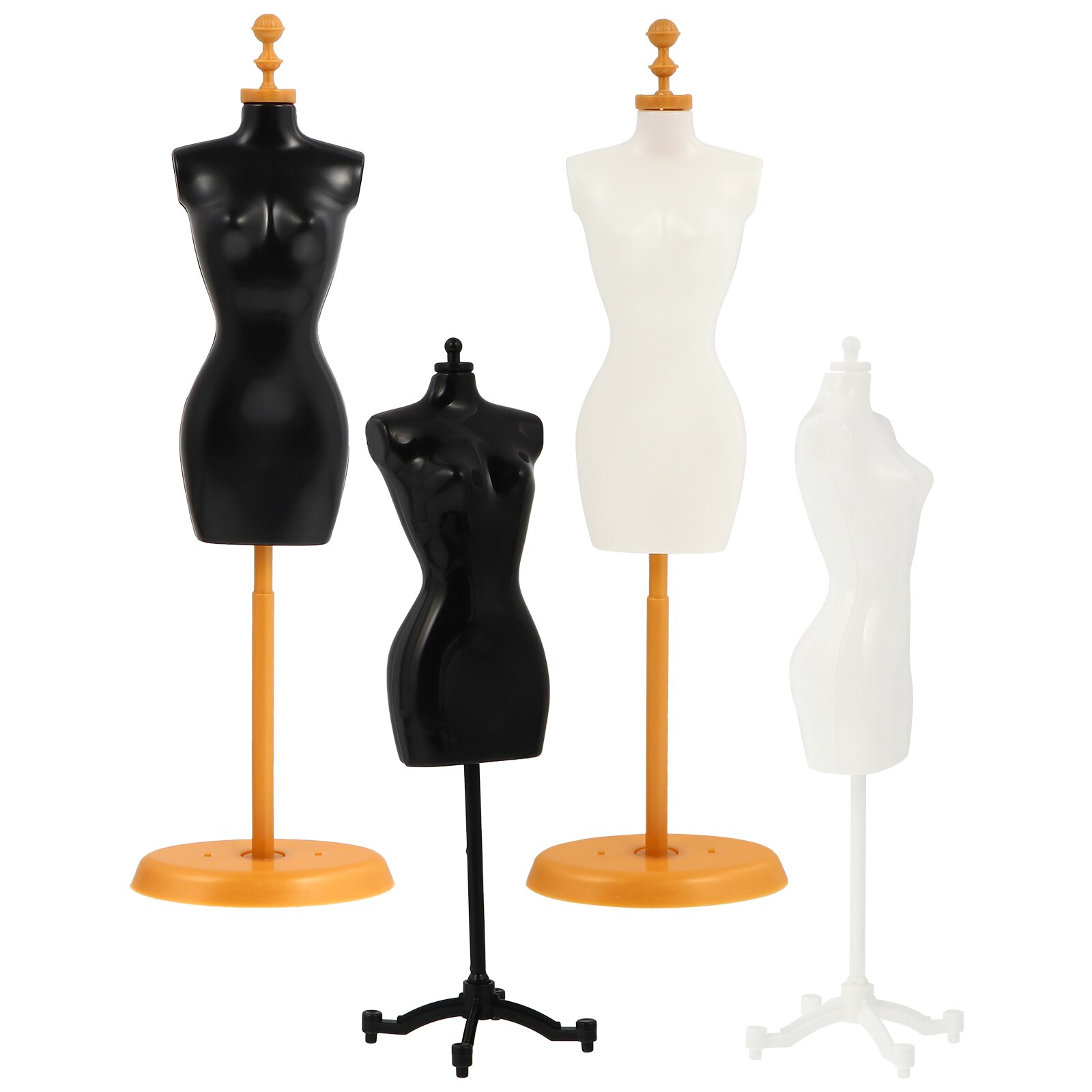 4pcs Mini Doll Dress Support Mannequin Model Stand Accessories (Mixed Style)