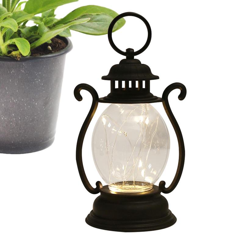 Led Lantern Battery Operated Rustic Lantern Antique Retro Hanging Lantern Outdoor Lamp For Garden Courtyard Tabletop Decoration
