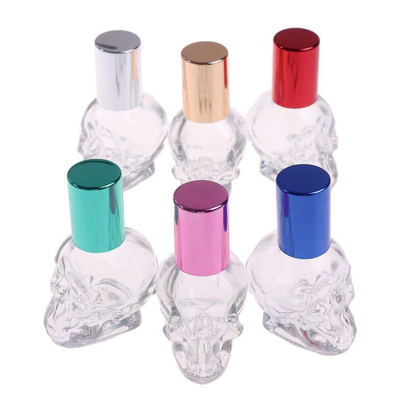 1pcs Skull Shape Mini 8 ML Small Glass Roll On Perfume Bottle Glass Bottle