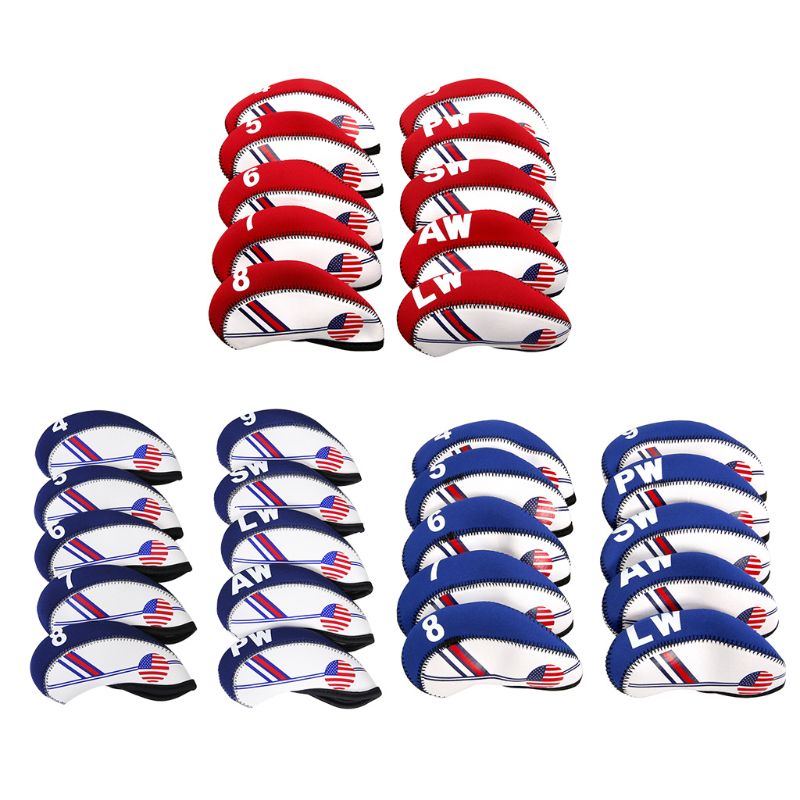 10 Stks/set Draagbare Sport Neopreen Golf Club Head Cover Iron Beschermende Headcovers Case Protector