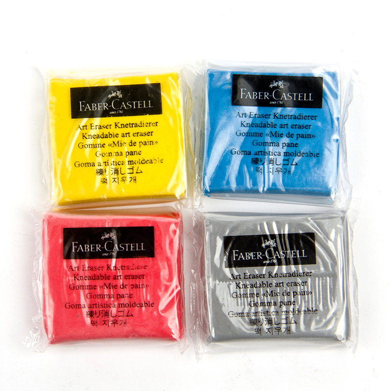 Faber-Castell Colored Kneaded Art Eraser Soft Durable Sketch Putty Rubber Kneadable Rubber Eraser Stationery School Art Supplies