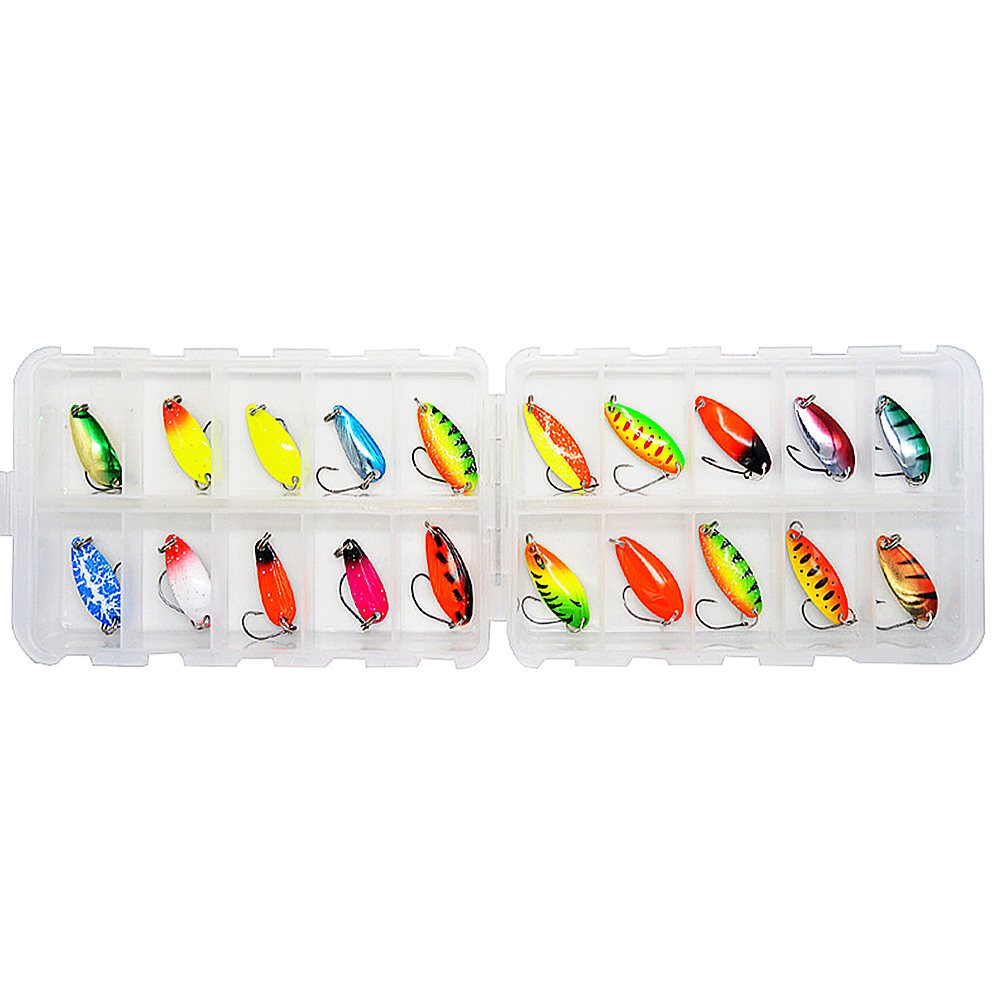 16pcs Fishing Spoons Lures Metal Baits Set for Trout Bass Casting Spinner Fishing Bait with Storage Bag Case Fishing Accessorise