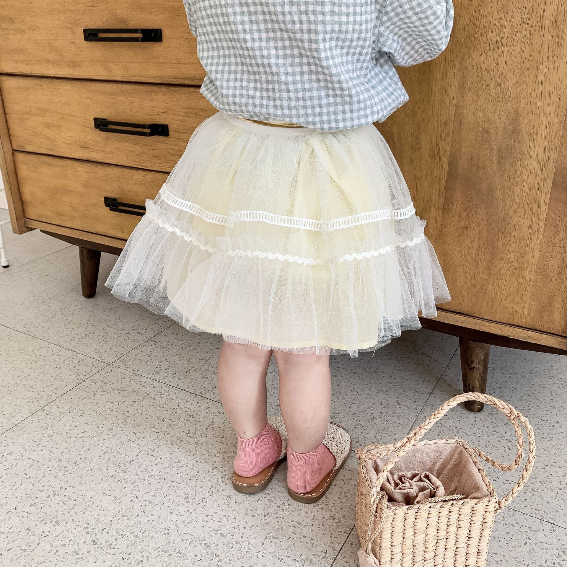 Lente Schattige Meisjes Mode Mesh Rokken Baby Meisje All-Match Prinses Bubble Rok