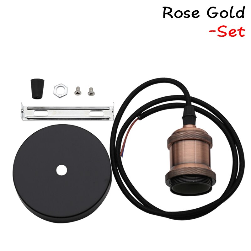 Jahrgang retro Edison Lampe E27 Buchse Anhänger Lichter Birne Buchse Schraube Basis Aluminium Licht Industrie retro Lampe Halfter Montage: rot Bronze- einstellen