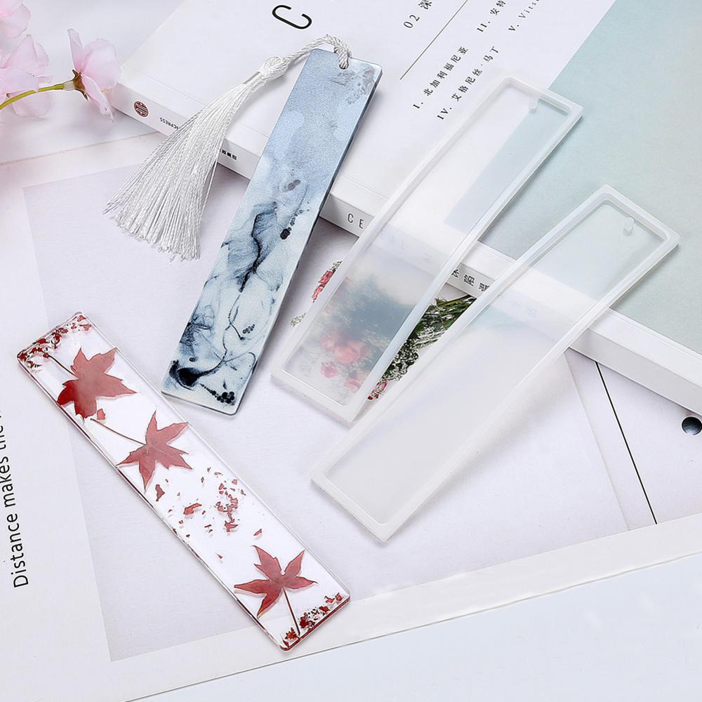 ¡Superventas! marcapáginas rectangulares de silicona, molde de marcapáginas DIY, molde de marcapáginas DIY, joyería de resina epoxi, molde transparente de silicona para manualidades DIY