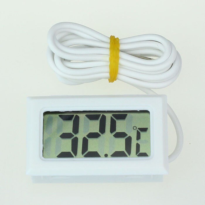 Lcd digitalt termometer hygrometer sonde køleskab fryser termometer termograf til køleskab temperatur kontrol  -50 ~ 110 c: Hvidt termometer