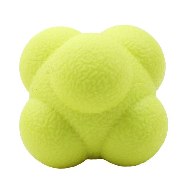 Bola de reacción Hexagonal de 5,5 cm, Bola de silicona para la agilidad y la coordinación, ejercicio de reflejos, pelota de entrenamiento deportivo: Yellow