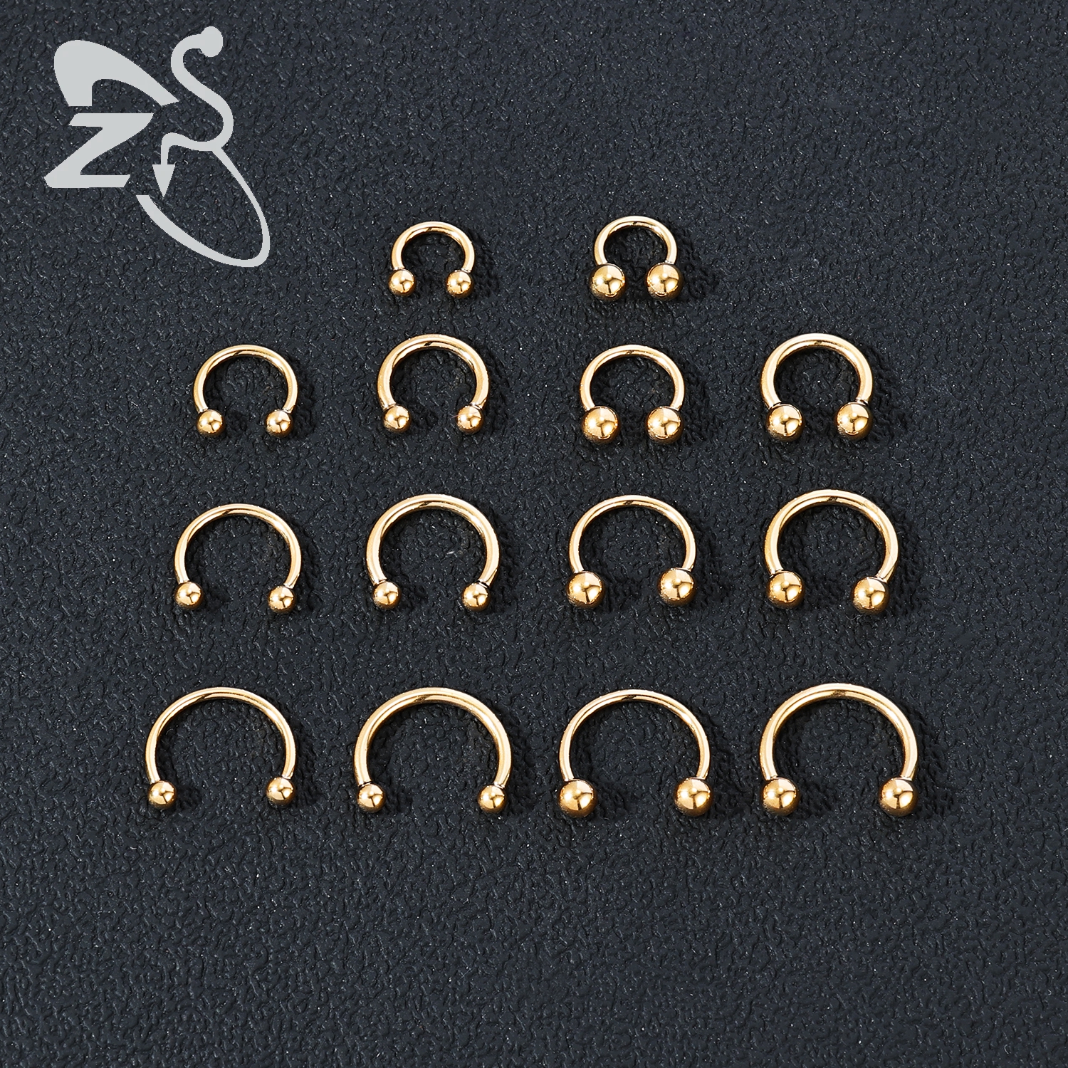 Zs 1pc 14g/16g g23 titan septum clicker spike septum ring bøyle hestesko nesepiercing gullfarget helix brusk piercinger
