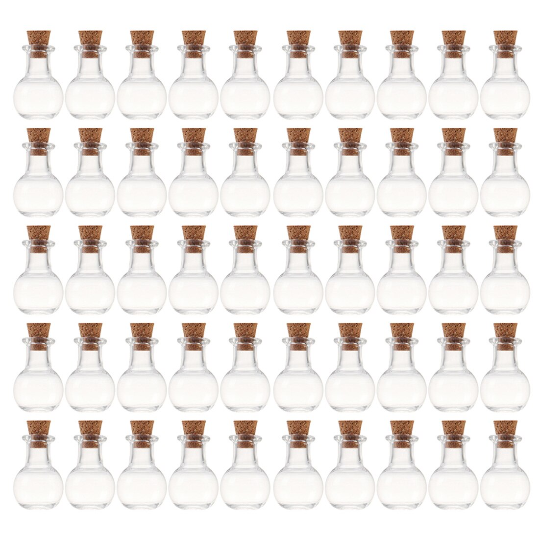 50pz 2.4X2 cm 5ml a Forma di Cuore mini Bottiglie di Vetro sughero Campione Vuoto Vasetti Che Desiderano bottiglia di vetro di Stoccaggio Regalo-Trasparente: 3