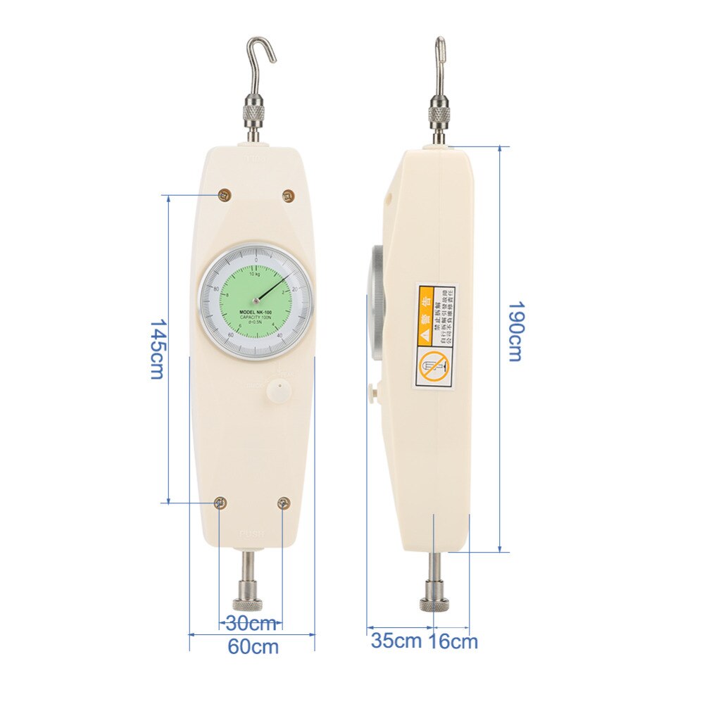 10N Analog Dynamometer Force Meter Measuring Instrument Tester Push Pull Force Gauge Meter